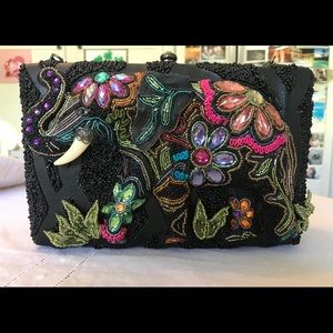 Mary Frances Black “Elephant Flowers” Shoulder Bag